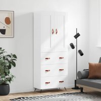 vidaXL Highboard Hochglanz-Weiß 69,5x34x180 cm...