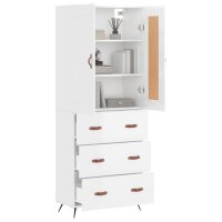 vidaXL Highboard Hochglanz-Wei&szlig; 69,5x34x180 cm Holzwerkstoff