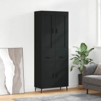 vidaXL Highboard Schwarz 69,5x34x180 cm Holzwerkstoff