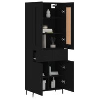 vidaXL Highboard Schwarz 69,5x34x180 cm Holzwerkstoff