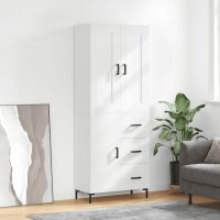 vidaXL Highboard Hochglanz-Weiß 69,5x34x180 cm...