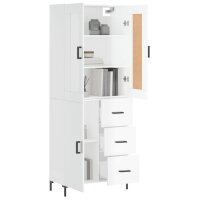 vidaXL Highboard Hochglanz-Wei&szlig; 69,5x34x180 cm Holzwerkstoff