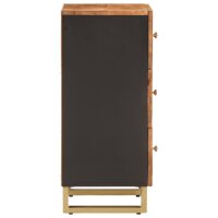 vidaXL Beistellschrank Braun und Schwarz 40x33,5x75 Massivholz Mango