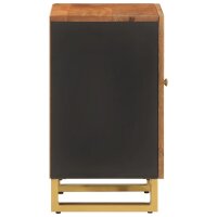 vidaXL Badschrank Braun und Schwarz 38x33,5x58 cm Massivholz Mango