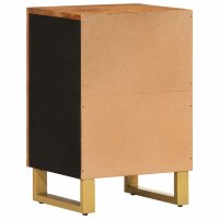 vidaXL Badschrank Braun und Schwarz 38x33,5x58 cm Massivholz Mango