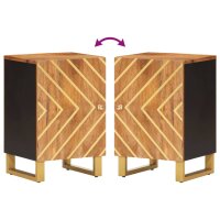 vidaXL Badschrank Braun und Schwarz 38x33,5x58 cm Massivholz Mango