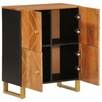 vidaXL Beistellschrank Braun und Schwarz 60x33,5x75cm Massivholz Mango