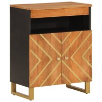 vidaXL Beistellschrank Braun und Schwarz 60x33,5x75cm Massivholz Mango