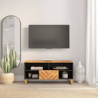 vidaXL TV-Schrank Braun und Schwarz 100x33,5x46 cm...