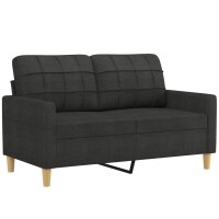 vidaXL 2-Sitzer-Sofa Schwarz 120 cm Stoff