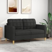 vidaXL 2-Sitzer-Sofa Schwarz 140 cm Stoff