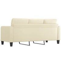 vidaXL 3-Sitzer-Sofa Creme 180 cm Kunstleder