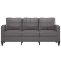 vidaXL 3-Sitzer-Sofa Grau 180 cm Kunstleder