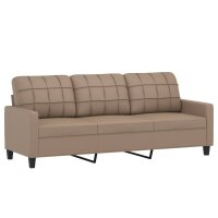 vidaXL 3-Sitzer-Sofa Cappuccino-Braun 180 cm Kunstleder