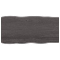 vidaXL Tischplatte 100x50x6 cm Massivholz Eiche Behandelt Baumkante