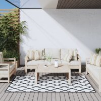 vidaXL Outdoor-Teppich Grau und Weiß 100x200 cm...