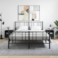vidaXL Nachttische 2 Stk. Schwarz 40x35x47,5 cm...