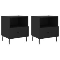 vidaXL Nachttische 2 Stk. Schwarz 40x35x47,5 cm...