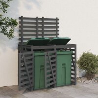 vidaXL Mülltonnenbox für 2 Tonnen Grau...