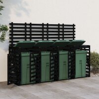 vidaXL Mülltonnenbox für 4 Tonnen Schwarz Massivholz Kiefer