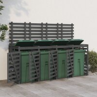 vidaXL Mülltonnenbox für 4 Tonnen Grau...