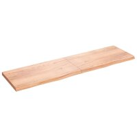 vidaXL Waschtischplatte Hellbraun 220x60x6 cm Massivholz Behandelt