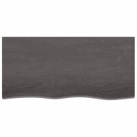 vidaXL Waschtischplatte Dunkelgrau 100x50x2 cm Massivholz Behandelt