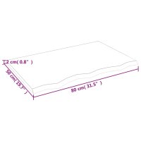 vidaXL Waschtischplatte Dunkelgrau 80x50x2 cm Massivholz Behandelt