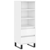 vidaXL Highboard Hochglanz-Wei&szlig; 40x36x110 cm Holzwerkstoff