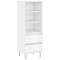 vidaXL Highboard Hochglanz-Wei&szlig; 40x36x110 cm Holzwerkstoff