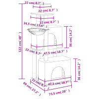 vidaXL Kratzbaum mit Sisal-Kratzs&auml;ulen Creme 122 cm