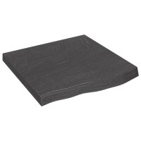 vidaXL Tischplatte Dunkelgrau 60x60x6 cm Massivholz Eiche Behandelt