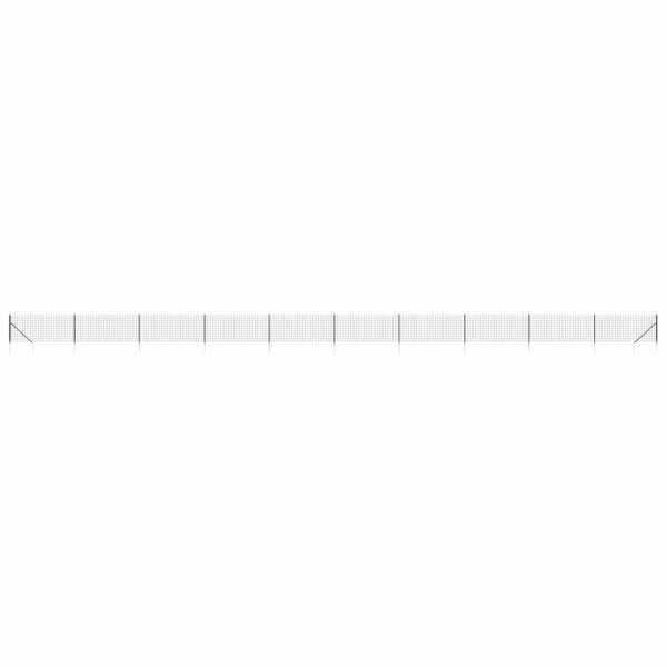 vidaXL Maschendrahtzaun mit Bodenh&uuml;lsen Anthrazit 1x25 m