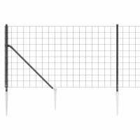 vidaXL Maschendrahtzaun mit Bodenh&uuml;lsen Anthrazit 1x25 m