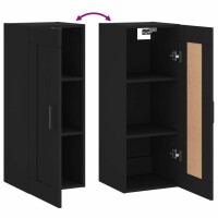 vidaXL Wandschrank Schwarz 34,5x34x90 cm Holzwerkstoff