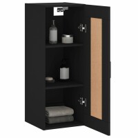 vidaXL Wandschrank Schwarz 34,5x34x90 cm Holzwerkstoff