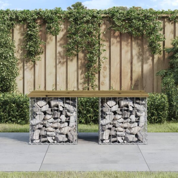 vidaXL Gartenbank aus Gabionen 103x44x42 cm Kiefernholz Impr&auml;gniert