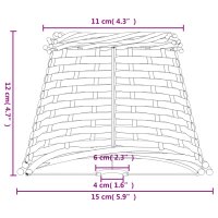 vidaXL Lampenschirm Braun &Oslash;15x12 cm Korbweide