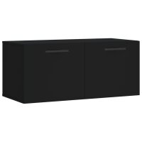 vidaXL Wandschrank Schwarz 80x36,5x35 cm Holzwerkstoff