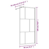 vidaXL Duschwand f&uuml;r Begehbare Dusche mit ESG Klarglas Golden 90x195cm