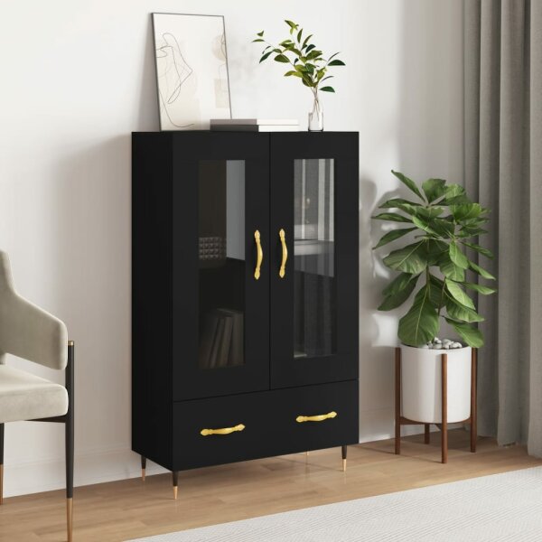 vidaXL Highboard Schwarz 69,5x31x115 cm Holzwerkstoff