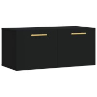 vidaXL Wandschrank Schwarz 80x36,5x35 cm Holzwerkstoff