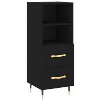 vidaXL Sideboard Schwarz 34,5x34x90 cm Holzwerkstoff