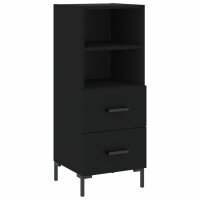 vidaXL Sideboard Schwarz 34,5x34x90 cm Holzwerkstoff