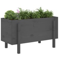 vidaXL Hochbeet Grau 101x50x57 cm Massivholz Kiefer