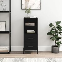 vidaXL Sideboard Schwarz 34,5x34x90 cm Holzwerkstoff