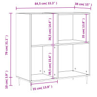 vidaXL Plattenschrank Wei&szlig; 84,5x38x89 cm Holzwerkstoff