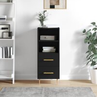 vidaXL Sideboard Schwarz 34,5x34x90 cm Holzwerkstoff