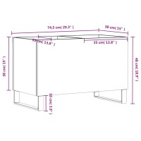 vidaXL Plattenschrank Wei&szlig; 74,5x38x48 cm Holzwerkstoff