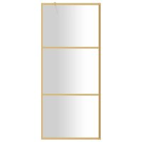 vidaXL Duschwand für Begehbare Dusche mit ESG Klarglas Golden 90x195cm